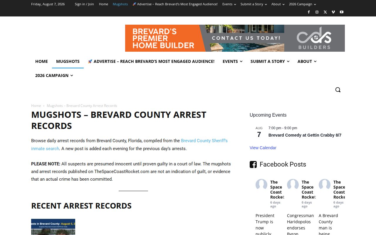 Brevard County arrest news index from The Space Coast Rocket