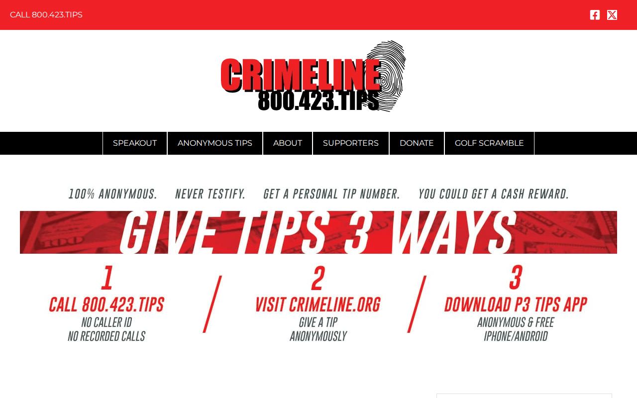 Crimeline anonymous tip service used for Brevard County wanted information